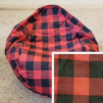 Large Soft Canvas Bean Bag Chair Buffalo Plaid